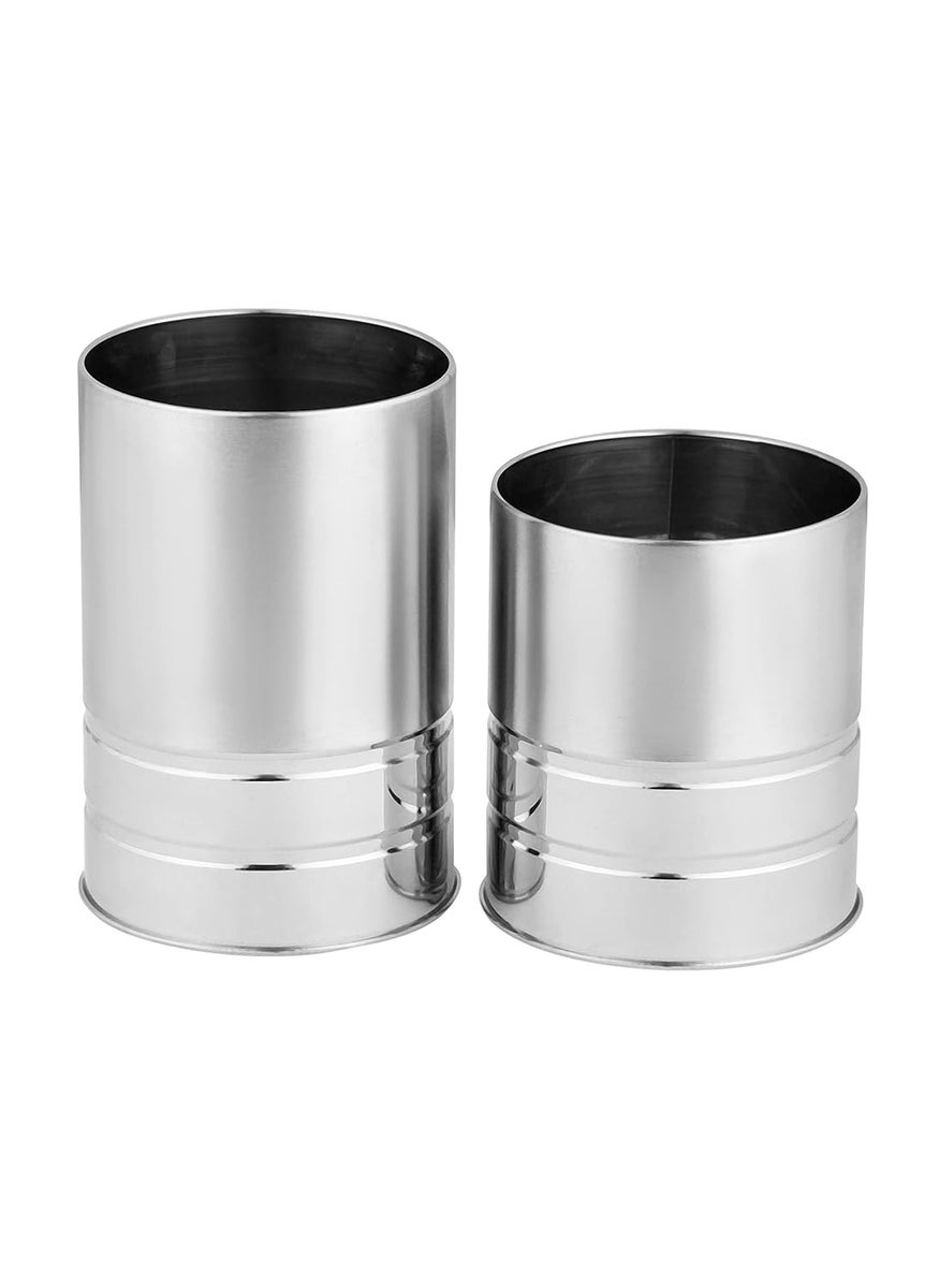 C DEVICE C DEVICE Stainless Steel Self Draining Tableware Storage Box Spoon Stand Table Organizer With 2 Sections Spoon Cutlery HolderOrganizer Stand For Kitchen Dining Desgin 5Tabletop Step Shelf  - Image 5