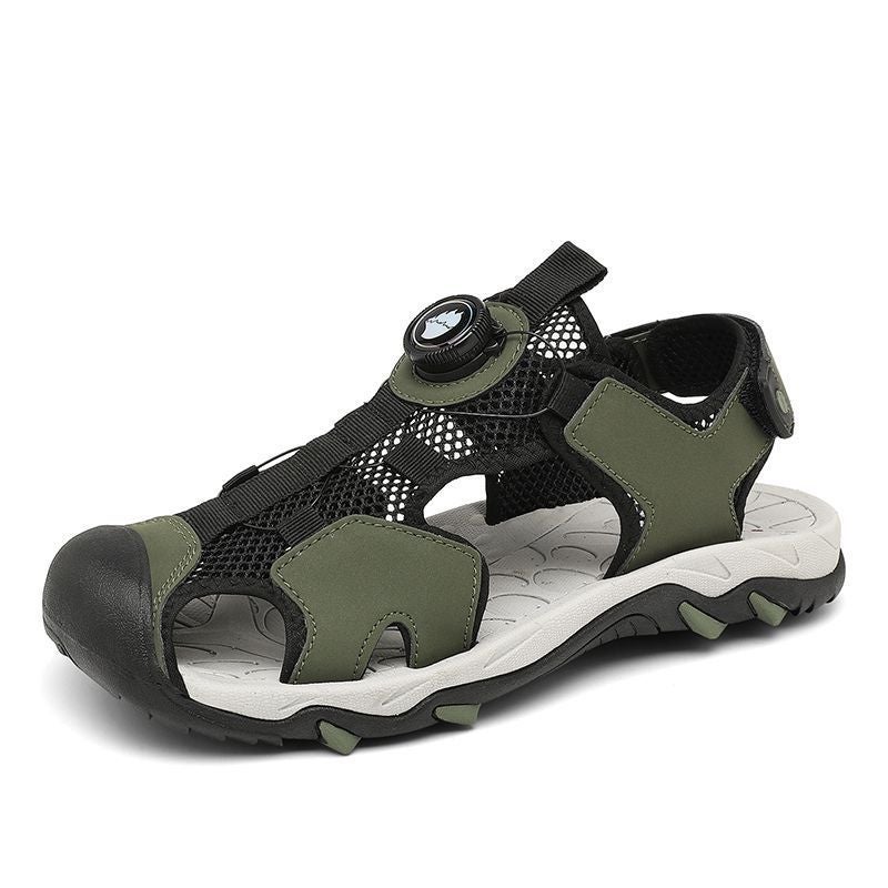 Youth Summer Hollow Breathable Beach Shoes Big Children Casual Baotou Non-Slip Sandals Men'S Soft Sole Lightweight Men'S Shoes - Image 1