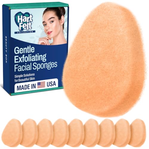 HartFelt 10 Pack Gentle Exfoliating Facial Sponge for Face Daily Cleansing Scrubber Buf Dirt Away with Puf styled Reusable Face Pads for Removing Makeup Dirt and Dead Skin - Image 1