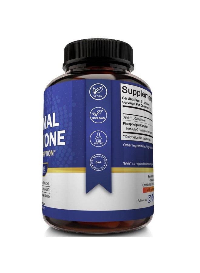 NutriFlair Liposomal Glutathione Supplement Setria® 700mg - Pure Reduced, Stable Form L-Glutathione Reductase (GSH) - Master Antioxidant Support, 60 Capsules - Image 3