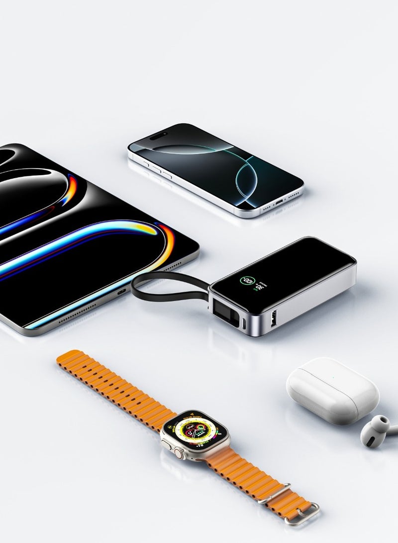 GREEN LION Madrid 10 Power Bank 10000mAh PD 35W / Real-Time Digital Display / Trickle Charging Mode / Fast Charger Powerbank 10000 mAh/ Portable Battery for Charging Electronic Gadgets - Grey - Image 4