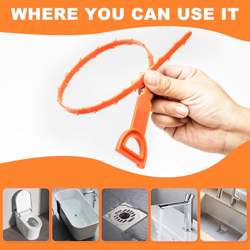 QUIUMES Drain Clog Remover, Effective Drain Snake Hair Drain Clog Remover, Ideal Drain Cleaner For Sinks, Showers, And Tubs - Flexible And Durable 6Pack 20inch Length For Easy Use. - Image 5