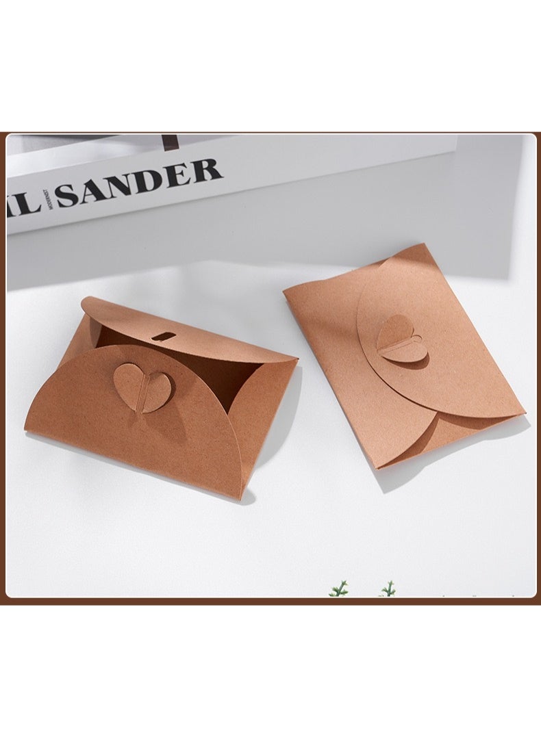 Generic Vintage Love Button Kraft Envelope Set – 5 Large Envelopes, 5 Small Envelopes & 5 Matching Stationery Sheets – Retro Stationery Set for Special Notes & Gifts  - Image 2