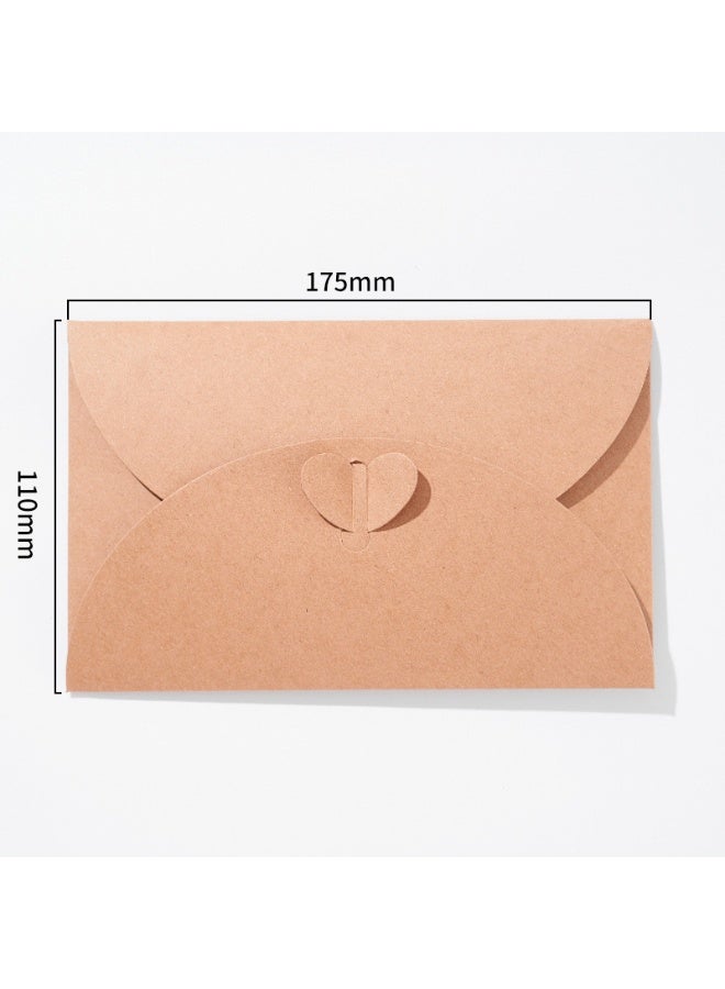 Generic Vintage Love Button Kraft Envelope Set – 5 Large Envelopes, 5 Small Envelopes & 5 Matching Stationery Sheets – Retro Stationery Set for Special Notes & Gifts  - Image 4