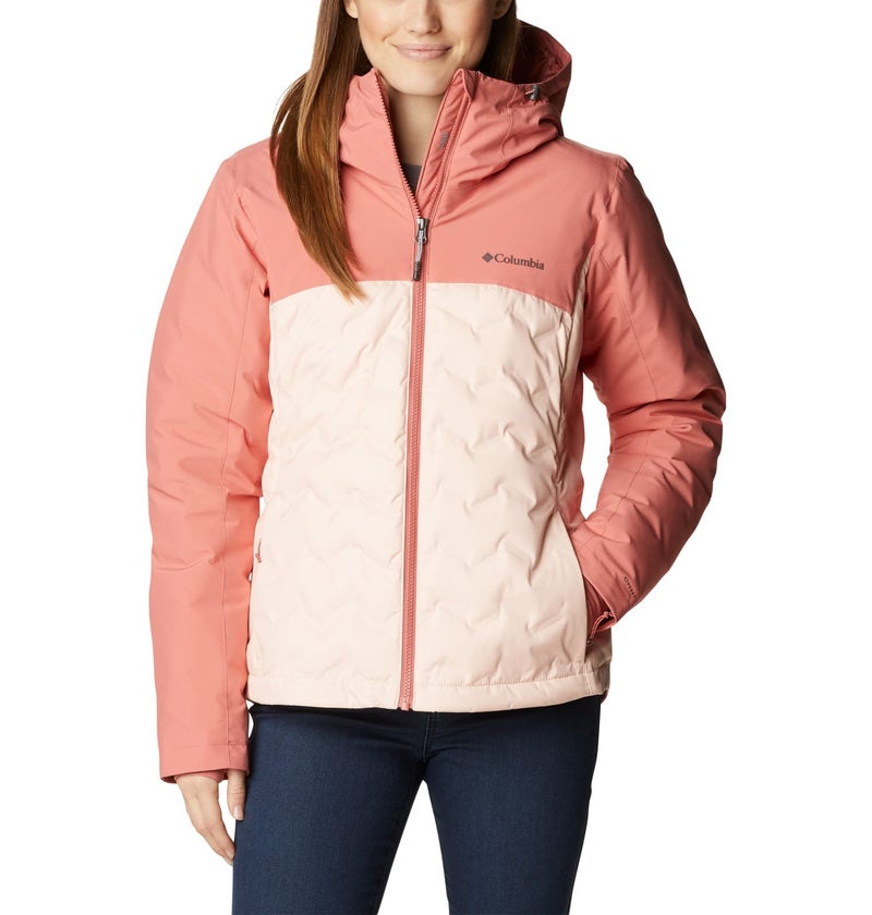 Columbia Womens Grand Trek II Down Jacket Peach BlossomDark Coral 1X Plus