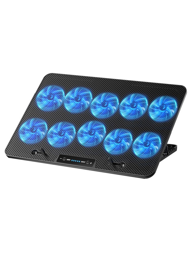 Necomi - Notebook Cooler, Laptop Cooling Pad, Laptop Cooler with 10 Quiet Fans Compatible with major laptop sizes form Normal to gaming, LED Display Fan Speed, 7 Height Stands - Image 1