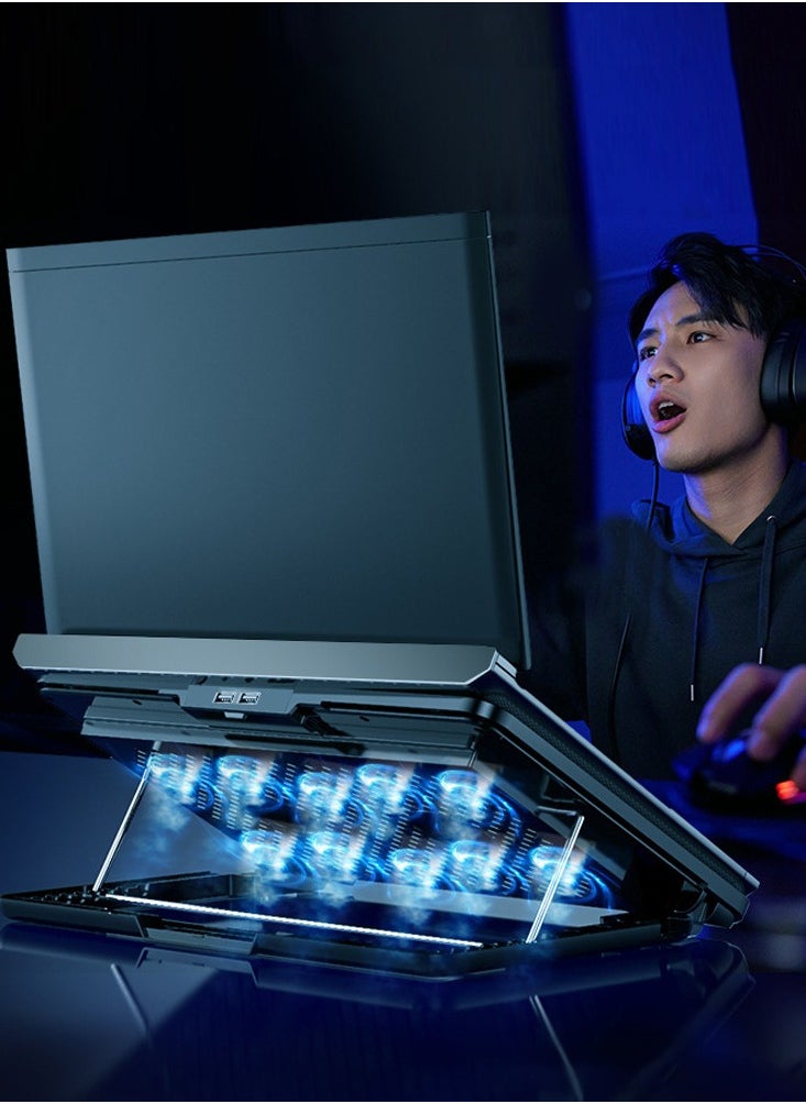 Necomi - Notebook Cooler, Laptop Cooling Pad, Laptop Cooler with 10 Quiet Fans Compatible with major laptop sizes form Normal to gaming, LED Display Fan Speed, 7 Height Stands - Image 1