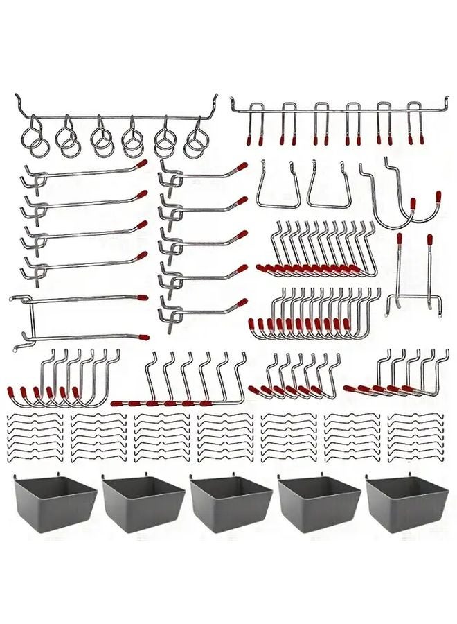 114pc Iron Pegboard Hooks For Tool Organization Garage Workshop Storage - Image 1