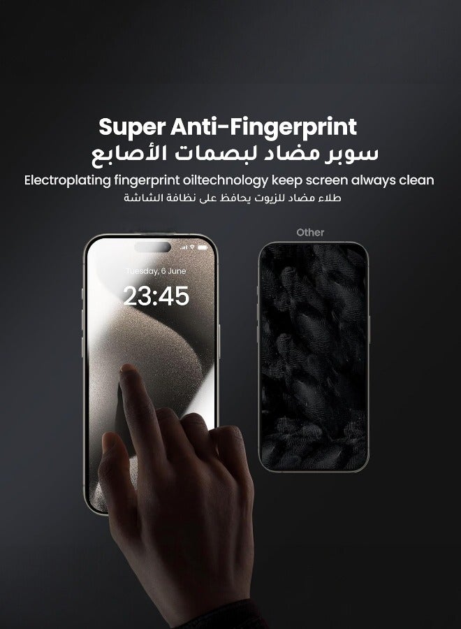 S-TOP screen protector for iPhone 14 Pro (anti-fingerprint) to protect privacy (cover) from S-TOP, complete protection of the phone screen from scratches and breakage - Image 2