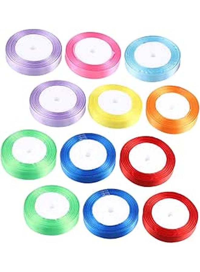 Mixed Color Satin Ribbon Pack 1.5cm Wide For Wrapping Bouquets DIY Crafts And Festival Decorations - Image 1