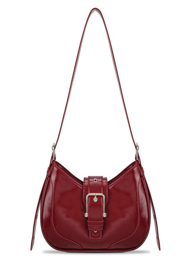 FALETO Y2K Red Purses for women Casual Hobo Handbag Burgundy Shoulder Bag Vegan Leather Underarm Purse - Image 1