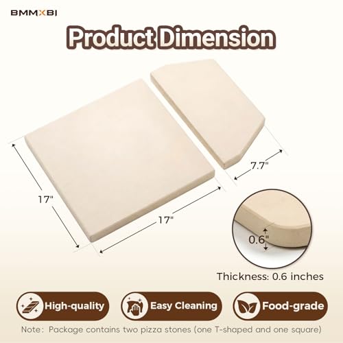 BMMXBI Pizza Stone Replacement for Ooni Karu 16 Multi-Fuel Pizza Oven, Heavy Duty Cordierite Grill Plate Accessories Pizza Baking Stone for Oven/Grill, Thermal Shock Resistant Pizza Stone for Oven - Image 2