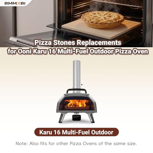 BMMXBI Pizza Stone Replacement for Ooni Karu 16 Multi-Fuel Pizza Oven, Heavy Duty Cordierite Grill Plate Accessories Pizza Baking Stone for Oven/Grill, Thermal Shock Resistant Pizza Stone for Oven - Image 3