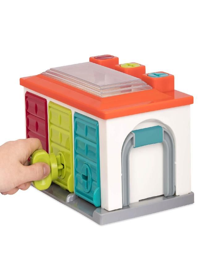 Battat - 3 Car Garage - Shape Sorting Toy Garage with Keys and 3 Toy Cars for Toddlers 2 years + (5-Pcs) - Image 3