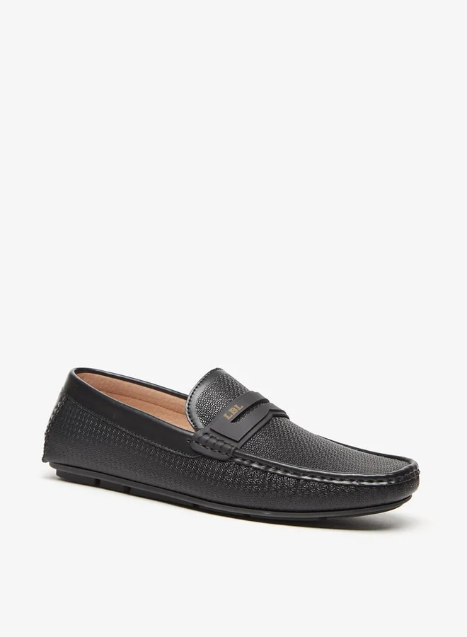 ال بي ال من شو اكسبرس Men's Textured Slip-On Moccasins