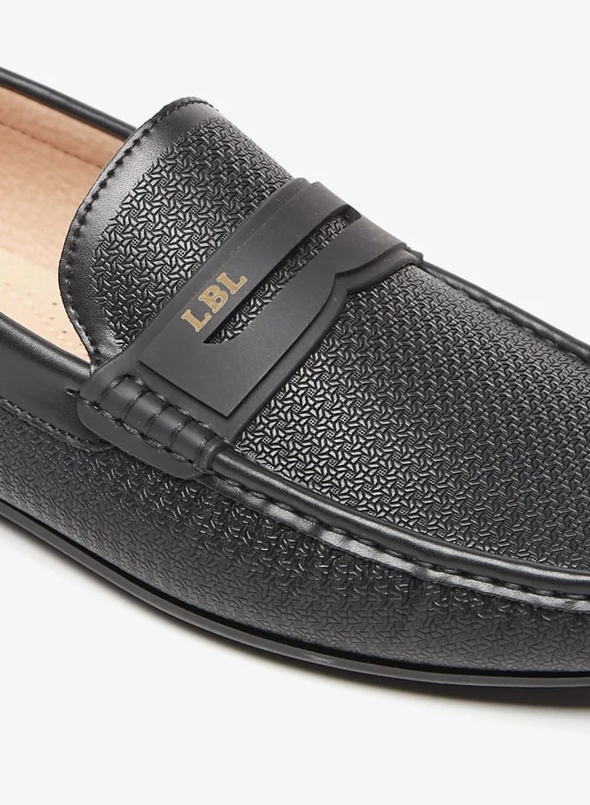 ال بي ال من شو اكسبرس Men's Textured Slip-On Moccasins
