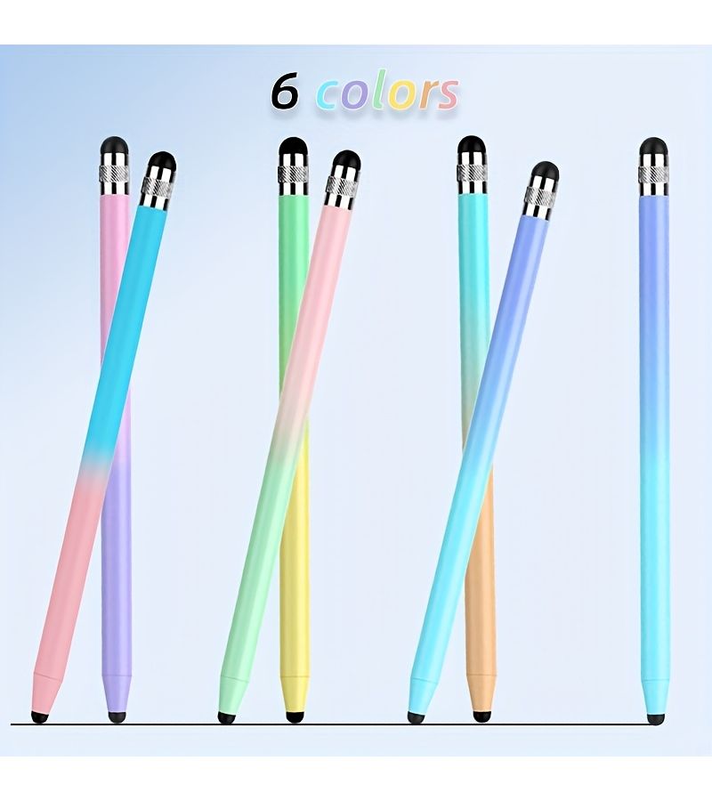 2 Pack Touchscreen Stylus Pens Yellow Green Compatible with All Capacitive Screens Phones Tablet Portable 4 Rubber Tips - Image 1