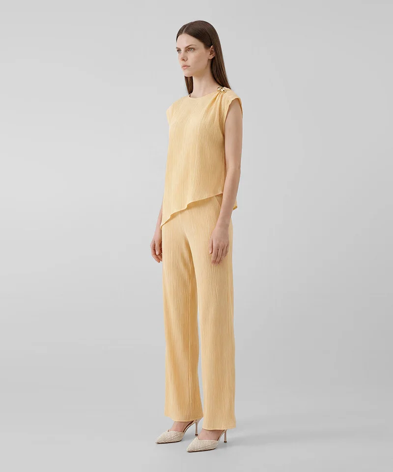 Ipekyol  Crinkle-Effect Wide-Leg Trousers for Women | Best Price UAE