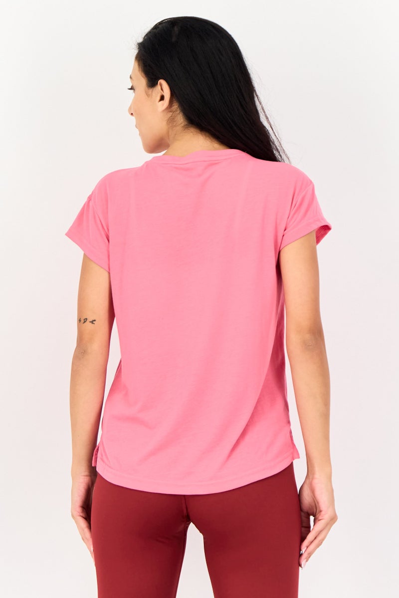 PUMA تي شيرت تدريب قصير الأكمام للنساء بتصميم مريح، وردي - Image 4