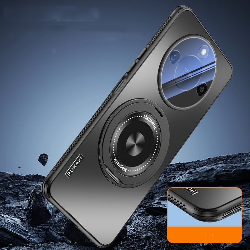 HuHa Protective Cover For Honor X60 Cooling MagSafe Holder Phone Case with Lens Film(Titanium Gray) - Image 2