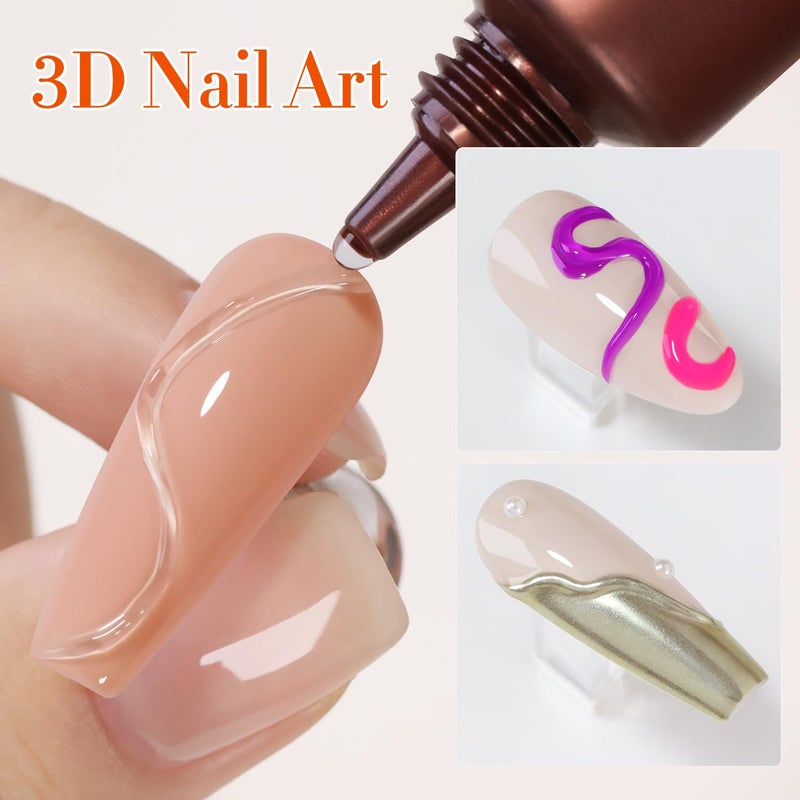 Double Rhythm 0.5 Oz 3D Nail Gel Nail Art Sculpting Gel No Wipe Gel Polish for Nail Designs DIY Nail Art for Drawing, Molding, Sculpture and Decoration (3D Sculpting Gel Clear) - Image 5