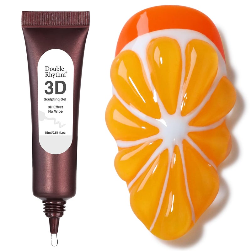 Double Rhythm 0.5 Oz 3D Nail Gel Nail Art Sculpting Gel No Wipe Gel Polish for Nail Designs DIY Nail Art for Drawing, Molding, Sculpture and Decoration (3D Sculpting Gel Clear) - Image 1