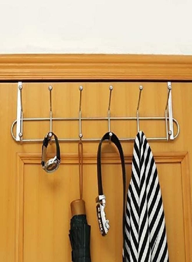 Door Hanger, 6 Hooks Over the Door Hanger, Best Hanger for Hanging Towels and Men's and Women's Clothes - Image 1