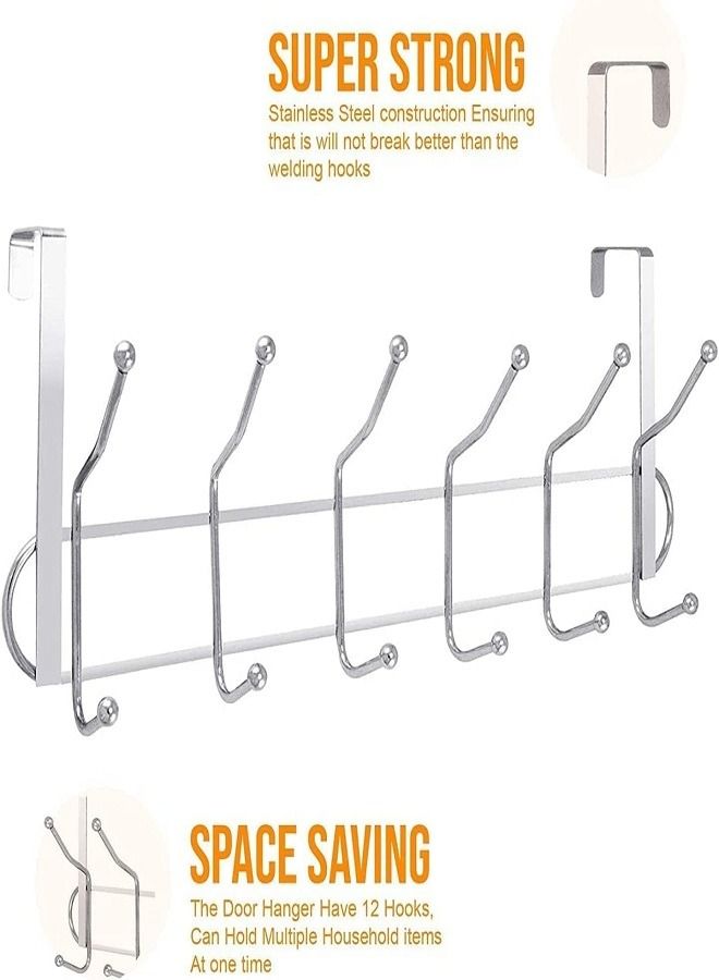 Door Hanger, 6 Hooks Over the Door Hanger, Best Hanger for Hanging Towels and Men's and Women's Clothes - Image 2