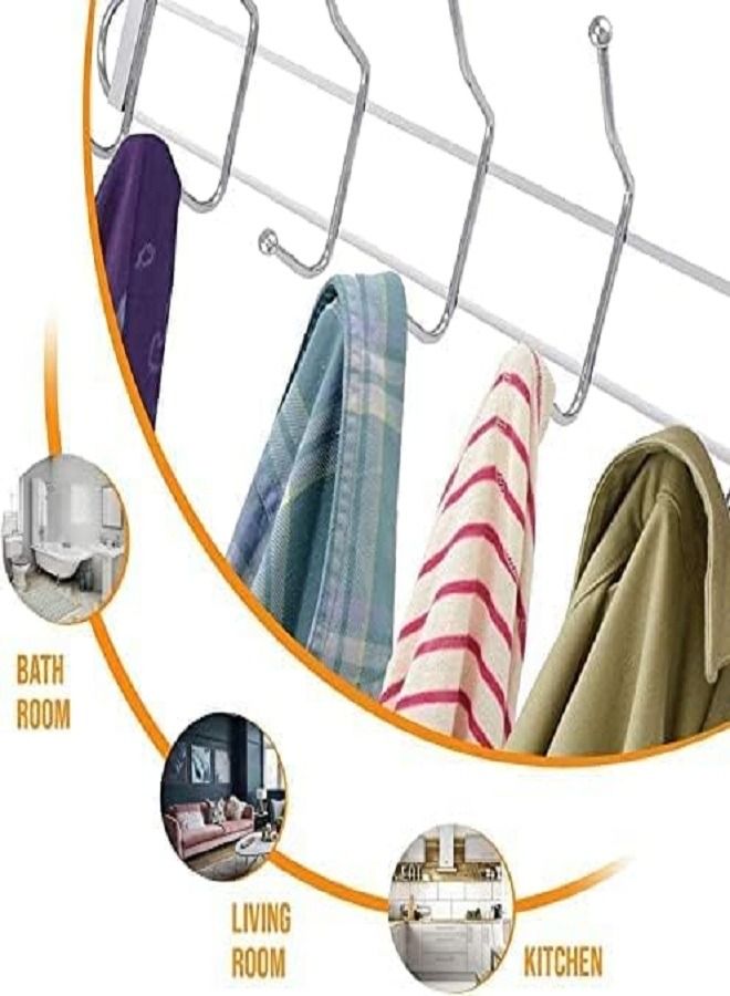 Door Hanger, 6 Hooks Over the Door Hanger, Best Hanger for Hanging Towels and Men's and Women's Clothes - Image 4