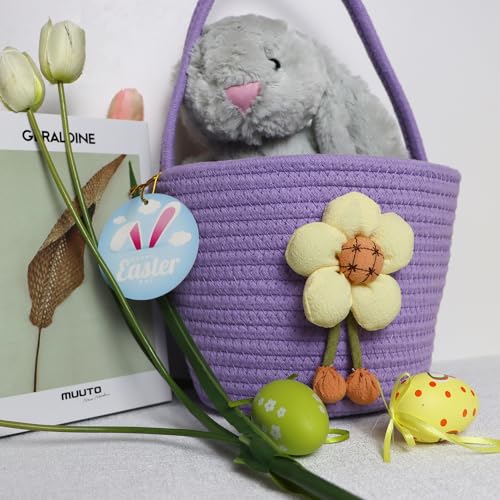 XENTUMI Easter Basket, Easter Basket Essentials Easter Baskets for Kids, Easter Baskets for Boys, Girls, Toddler, Babies, Infant Easter gifts basket Personalized - Image 5