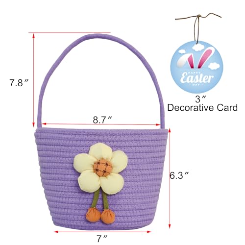 XENTUMI Easter Basket, Easter Basket Essentials Easter Baskets for Kids, Easter Baskets for Boys, Girls, Toddler, Babies, Infant Easter gifts basket Personalized - Image 4