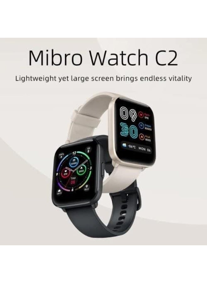 Mibro C2 Smart Watch 1.69" Touch Control HD Screen 24H Heart Rate & Sleep Monitoring SpO2 Sensor Measurement 20 Sports Mode Fitness Watch 2ATM Waterproof 7-Days Long Battery Life - Black, Normal - Image 2