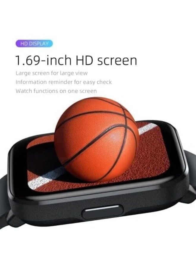 Mibro C2 Smart Watch 1.69" Touch Control HD Screen 24H Heart Rate & Sleep Monitoring SpO2 Sensor Measurement 20 Sports Mode Fitness Watch 2ATM Waterproof 7-Days Long Battery Life - Black, Normal - Image 3