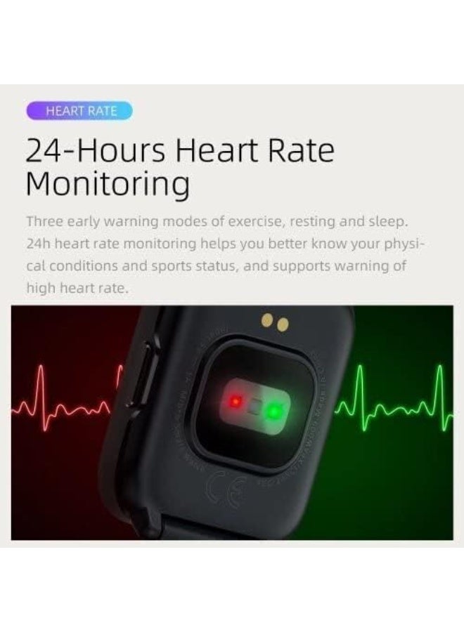 Mibro C2 Smart Watch 1.69" Touch Control HD Screen 24H Heart Rate & Sleep Monitoring SpO2 Sensor Measurement 20 Sports Mode Fitness Watch 2ATM Waterproof 7-Days Long Battery Life - Black, Normal - Image 4