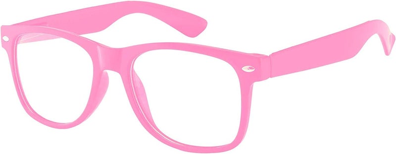 OWL Classic Vintage Sunglasses 80s Style with Clear Lens, Smoke Lens Nerdy Colorful Frames - Image 1