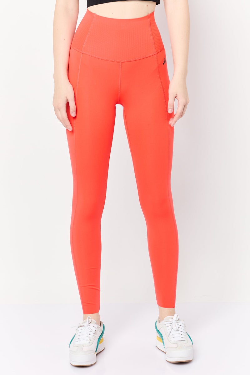 Adidas  leggings تدريب ضيقة للنساء، حمراء - Image 1