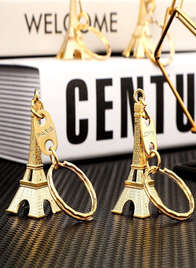 Inbagi 120 Pcs Eiffel Tower Keychain Retro French Souvenirs Paris Eiffel Tower Keyring for Home Jewelry Table Decor Gifts (Gold) - Image 3