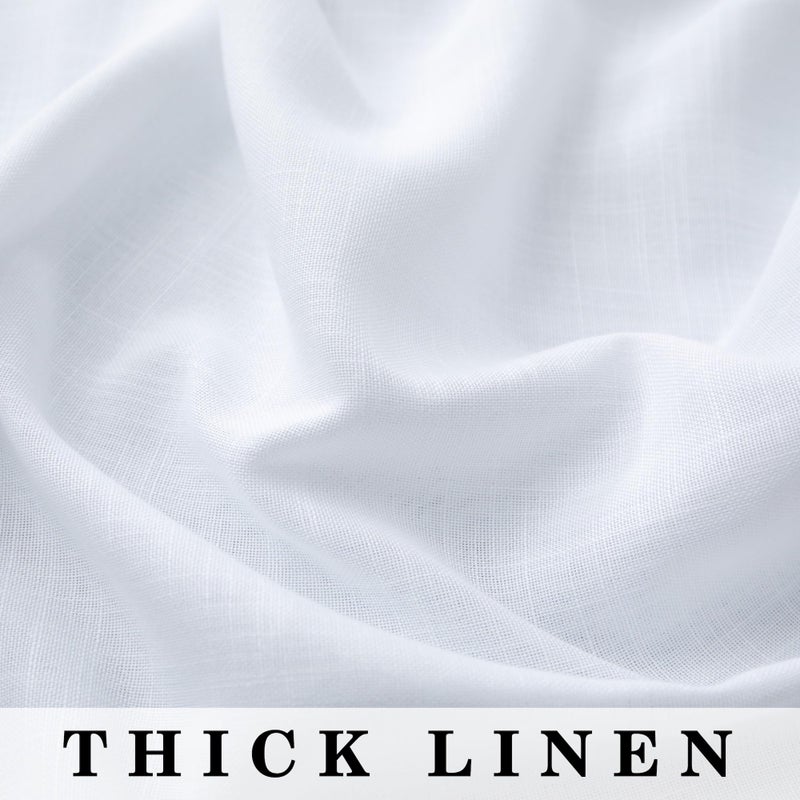 Pitalk White Linen Curtains 78 Inches Long for Living Room Grommet Modern Farmhouse Cotton Lace Textured Light Filtering Semi Sheer Curtains 78 Inch Length 2 Panels for Bedroom Vintage Victoria Decor - Image 5