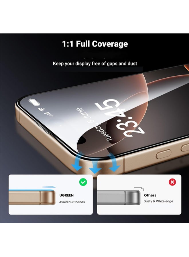 X-level 4 in 1 iPhone 16 Pro Max 9H Tempered Glass Screen Protector Shatterproof & Camera Lens Film, Ultra-Clear & Anti-Scratch Shockproof, Full coverage Anti-Fingerprint, Case Friendly, Easy Installation and Screen Protector Accessorie, Clear  - Image 4