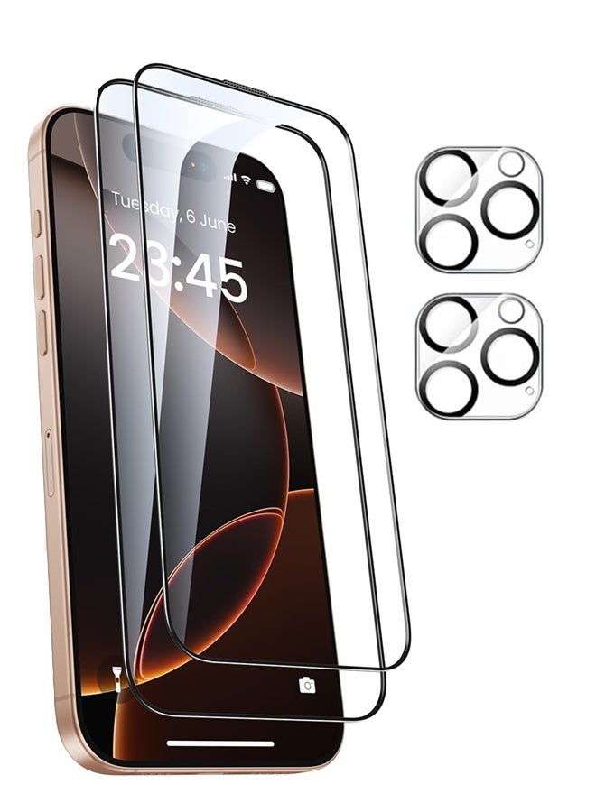 X-level 4 in 1 iPhone 16 Pro Max 9H Tempered Glass Screen Protector Shatterproof & Camera Lens Film, Ultra-Clear & Anti-Scratch Shockproof, Full coverage Anti-Fingerprint, Case Friendly, Easy Installation and Screen Protector Accessorie, Clear  - Image 1