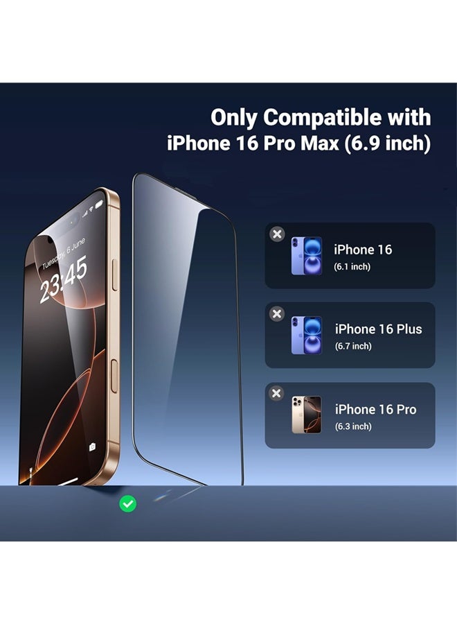 X-level 4 in 1 iPhone 16 Pro Max 9H Tempered Glass Screen Protector Shatterproof & Camera Lens Film, Ultra-Clear & Anti-Scratch Shockproof, Full coverage Anti-Fingerprint, Case Friendly, Easy Installation and Screen Protector Accessorie, Clear  - Image 2