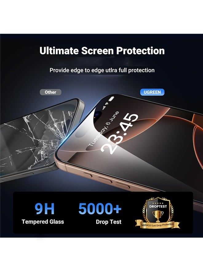 X-level 4 in 1 iPhone 16 Pro Max 9H Tempered Glass Screen Protector Shatterproof & Camera Lens Film, Ultra-Clear & Anti-Scratch Shockproof, Full coverage Anti-Fingerprint, Case Friendly, Easy Installation and Screen Protector Accessorie, Clear  - Image 3