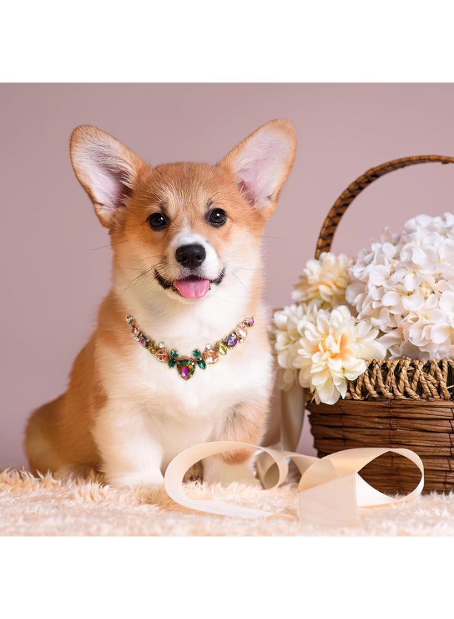 SYOSI Dog Collar and Cat Collar, Gold Chain Pet Necklaces, Stainless Steel Adjustable Collars with Yellow Diamonds, Stylish Jewelry for Small Medium Dogs, Cats, Kittens or Puppies (Gold) - Image 5