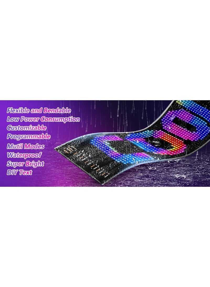 DEIN Flexible RGB LED Sign 16x64 Pixels | APP Control | USB Powered Display Screen for Shops, Car, Party, Wedding & Restaurants Decorations | Customizable Text & IP65 Waterproof - Image 4
