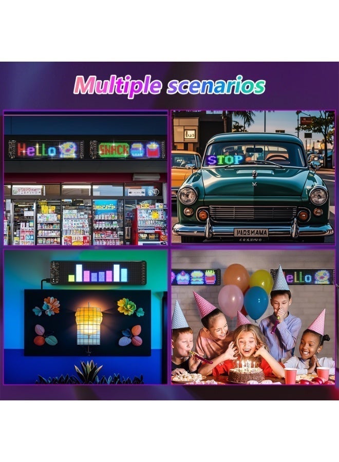 DEIN Flexible RGB LED Sign 16x64 Pixels | APP Control | USB Powered Display Screen for Shops, Car, Party, Wedding & Restaurants Decorations | Customizable Text & IP65 Waterproof - Image 3