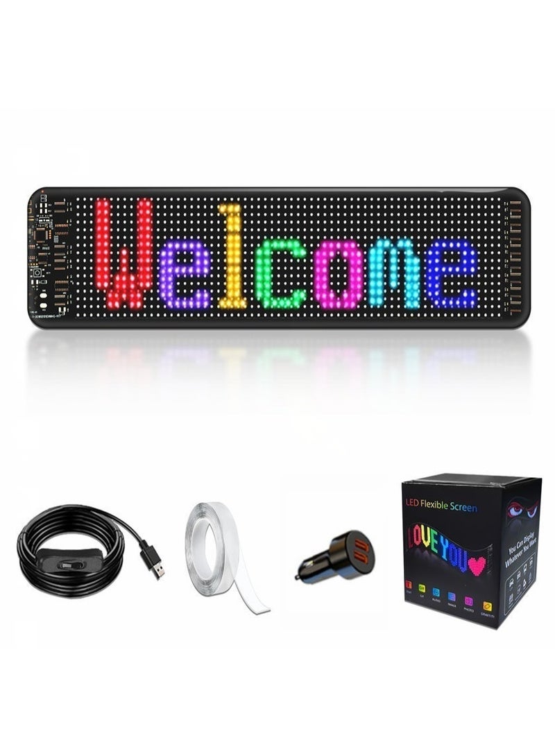 DEIN Flexible RGB LED Sign 16x64 Pixels | APP Control | USB Powered Display Screen for Shops, Car, Party, Wedding & Restaurants Decorations | Customizable Text & IP65 Waterproof - Image 2