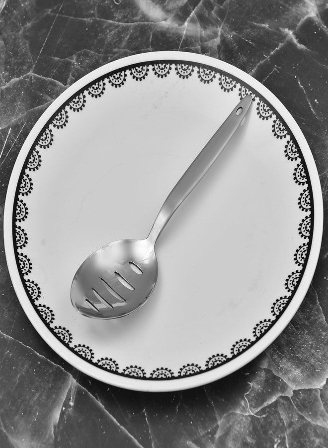 BNAZIND Chef Kunz Slotted Spoon | 18/10 Stainless Steel Large Serving Sauce Spoon | 9 Inches Plating Daily Chef Cooking Spoons - Image 3