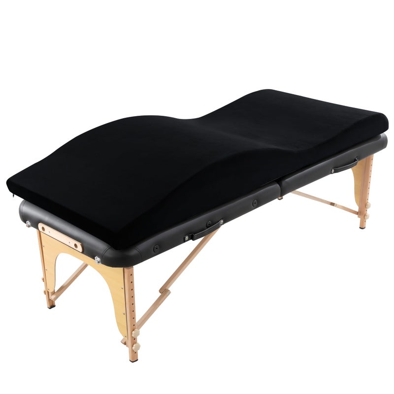 HOMBYS Ergonomic Curvy Foam Massage Bed Mattress Topper 70 x 23 Black