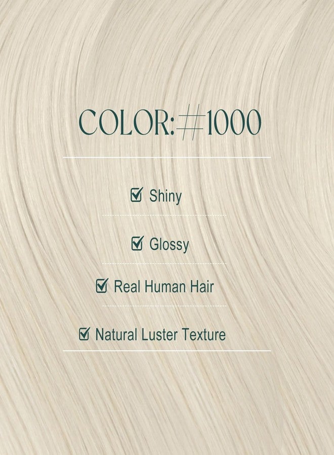 Easyouth 24 Inch Blonde Tape in Hair Extensions Human Hair Tape in Extensions White Blonde Tapes Hair Extension Real Human Hair for Long Straight Hair 20pcs 50g - Image 3