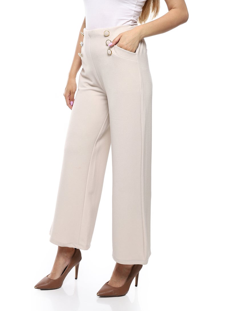 مستر.جو أزرار زخرفية من السيد جو تنزلق على بنطلون رسمي - بيج - Image 2